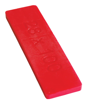 32mm flat glazing packers, 6mm thickness, red.